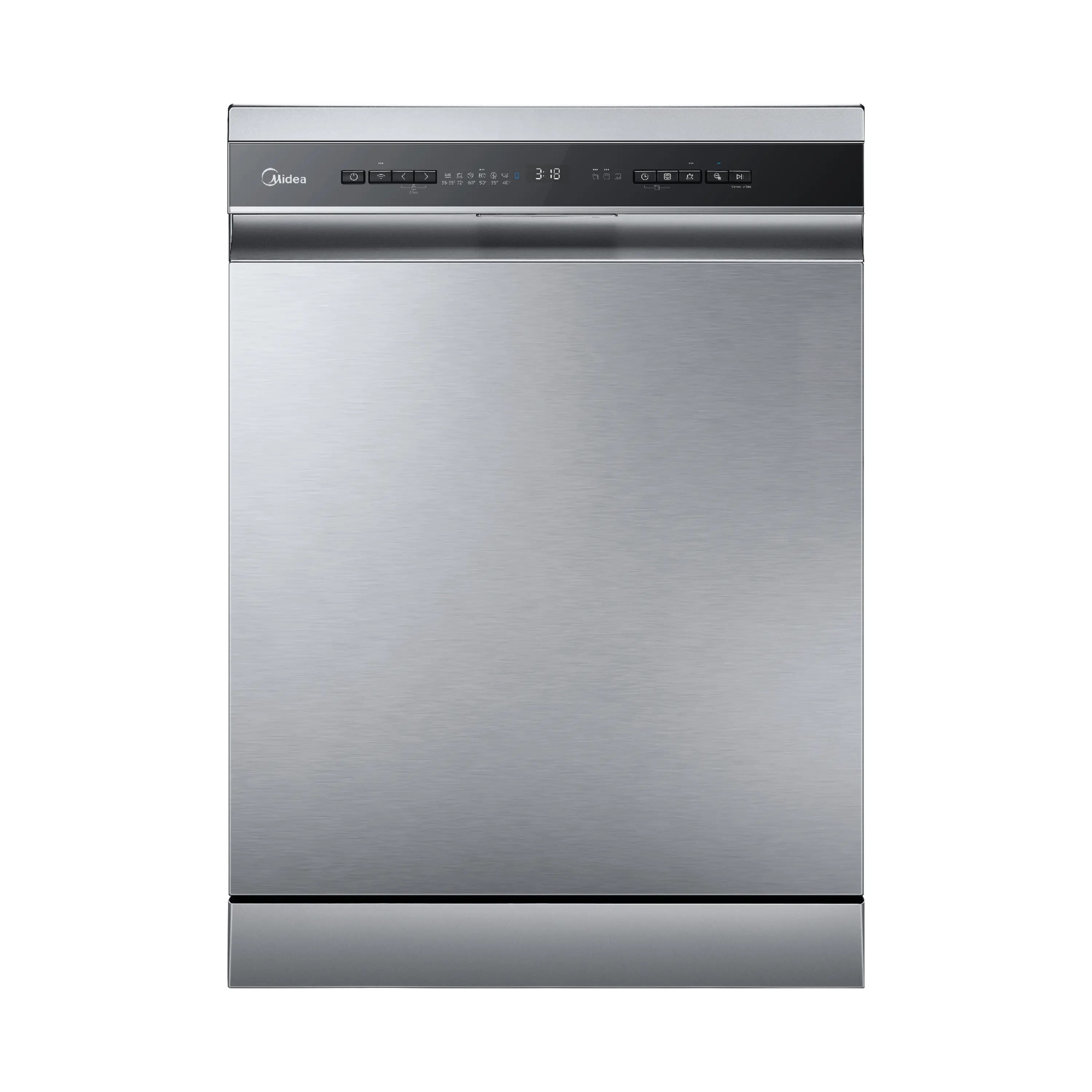 Midea Freestanding Smart Dishwasher 15 Place Setting with Dual Zone Wash - Stainless Steel